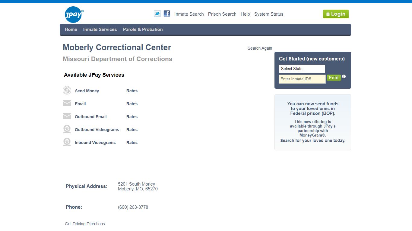 Moberly Correctional Center - JPay LLC